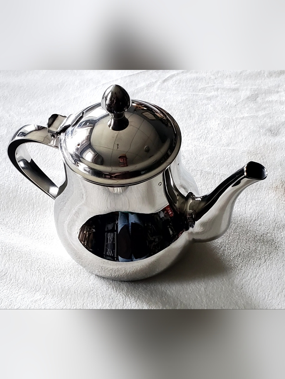 Source Unknown Stainless Steel Teapot in Silver Mirror Finish